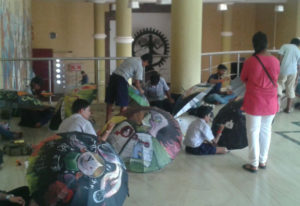 Umbrella painting competition at Ravindra Bhavan.